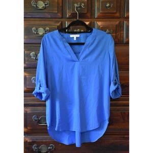 NWOT Blue Chiffon 3/4 Sleeve Blouse